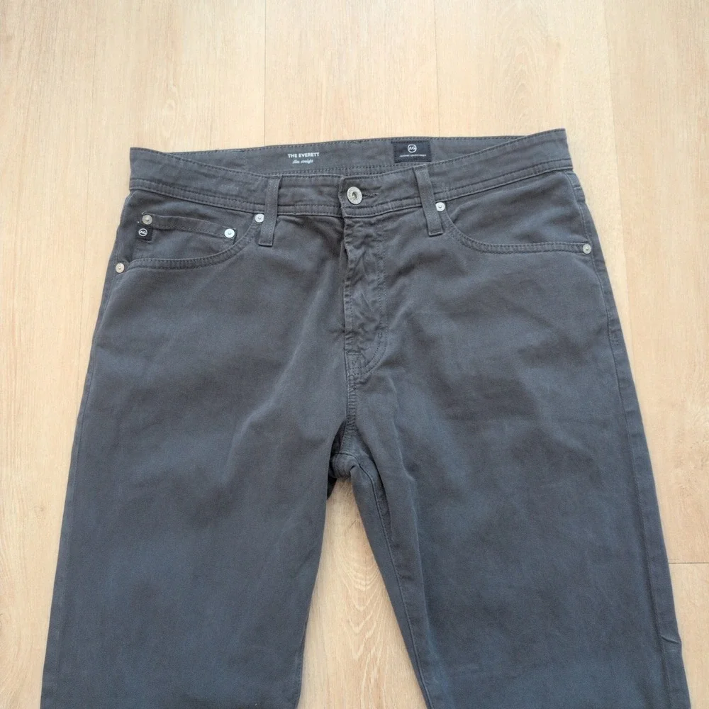 AG Adriano Goldschmied The Everett Slim Straight Pants Mens Grey 35x32.5